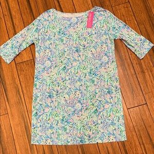 Lilly Pulitzer XL New SPF 50 Surf Blue Soleil it on Me Dress